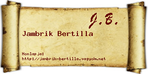 Jambrik Bertilla névjegykártya