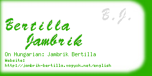 bertilla jambrik business card